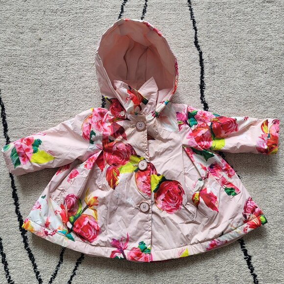 Ted Baker Baby Girls Floral Hooded Jacket - 6-9 months - Picture 1 of 2